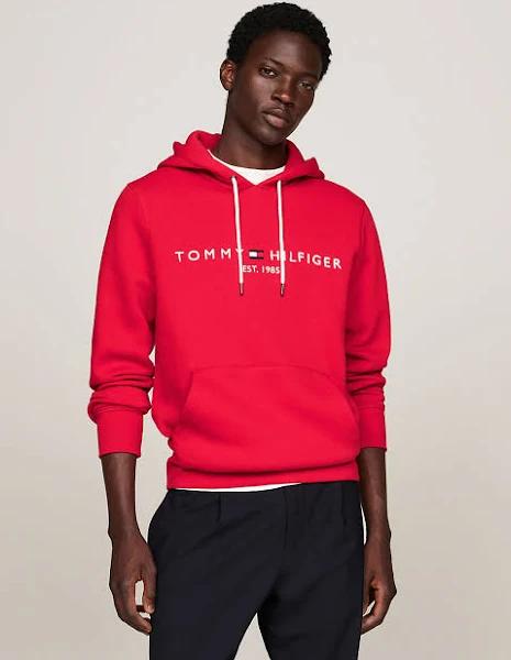 Tommy Hilfiger Logo Hoodie Red