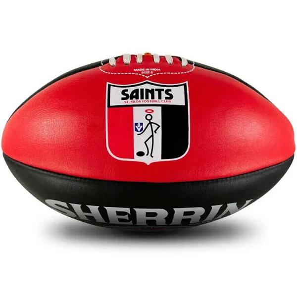 Sherrin AFL Club Leather Ball - ST Kilda Saints Football Size 5