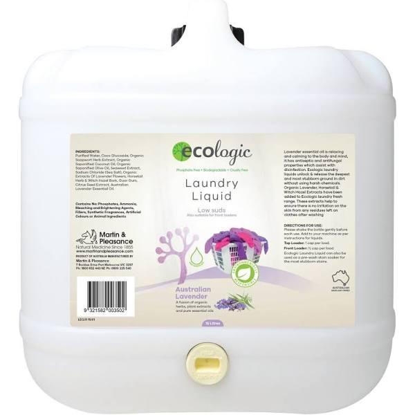 Ecologic Australian Lavender Laundry Liquid Bulk 15L