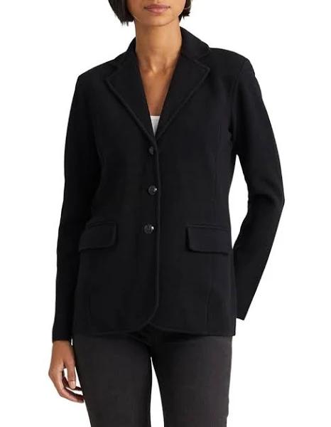 Lauren Ralph Lauren Combed Cotton Blazer in Black XXS