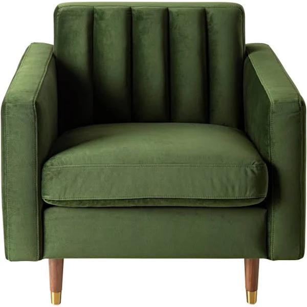 Stitch Armchair Velvet Olive Green C-031 | Olive Green | Upholstery | Early Settler Furniture