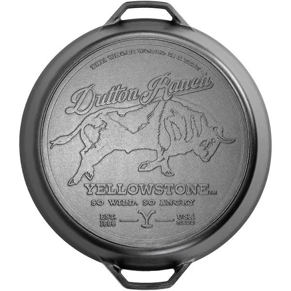 Lodge Yellowstone Cast Iron Bull Dual Handle Skillet 43cm