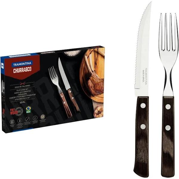 Tramontina Polywood 12 Piece Traditional Cutlery Set