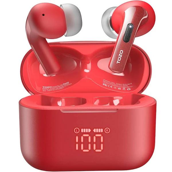 TOZO T20 Wireless Earbuds Bluetooth Headphones 48.5 Hrs Playtime With Led Digital Display, Ipx8 Waterproof, Dual Mic Call Noise Cancelling 10mm