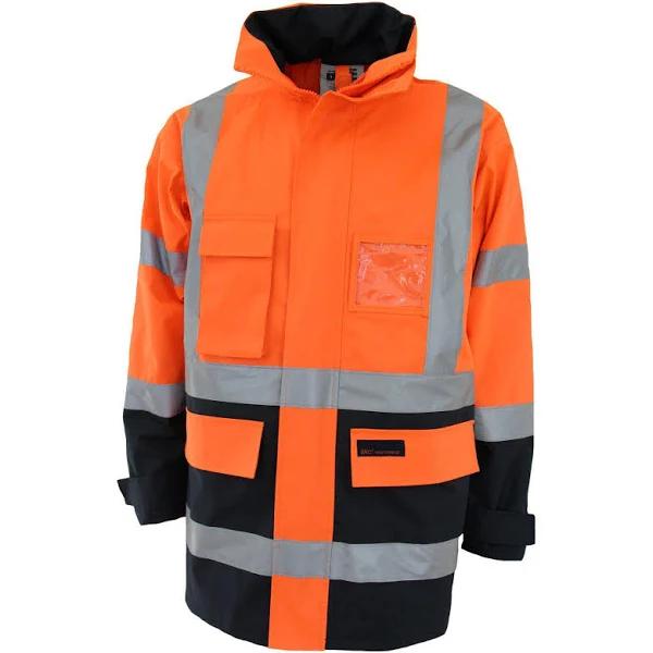 DNC HiVis H Pattern 2t Biomotion Tape Jacket - Orange/Navy - M