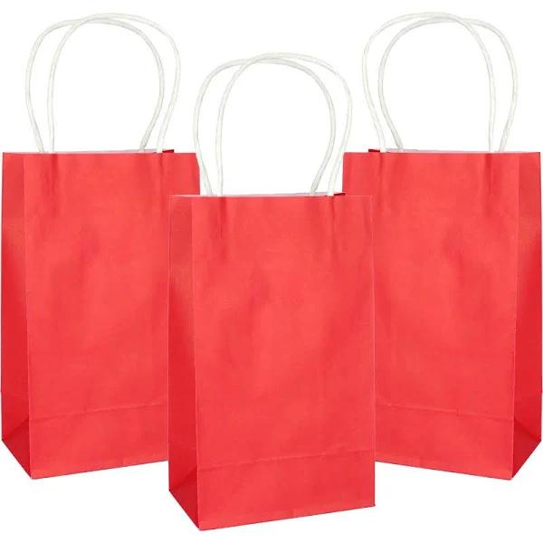 Paper Party Bags Red 5 Pk