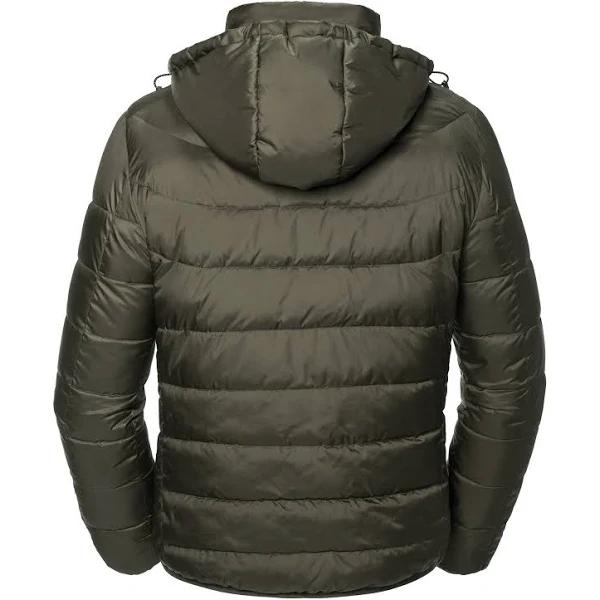 Russell Mens Nano Hooded Padded Jacket Dark Olive M