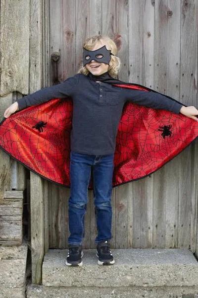 Great Pretenders - Reversible Spider & Bat Cape with Mask - Size 4-6