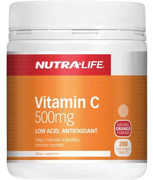 Nutra Life Vitamin C 500mg - 200 Chewable Tablets