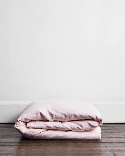 Rosewater 100% French Flax Linen Duvet Cover - King - Bed Threads