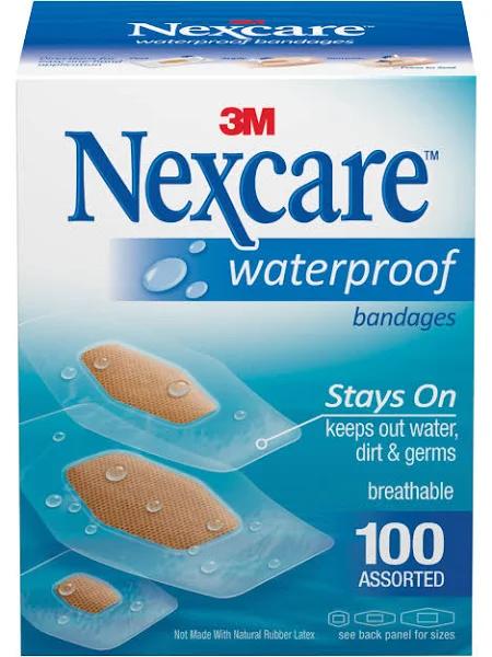 Nexcare Waterproof Assorted Bandages - 100ct, Clear