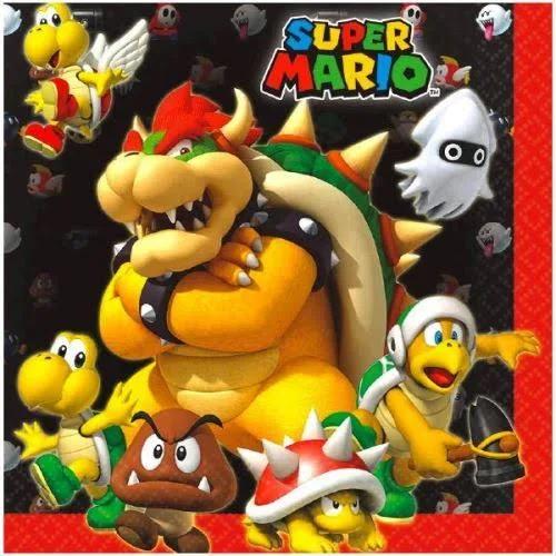 Super Mario Brothers 16 Pack Lunch Napkins