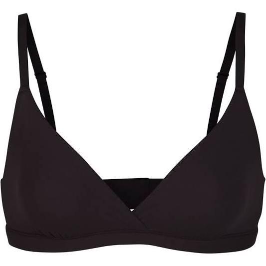 Skims Womens Onyx Fits Everybody Crossover Stretch-Woven Bra S