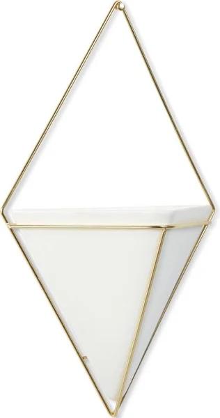 Umbra - Trigg Wall Planter - White/Brass