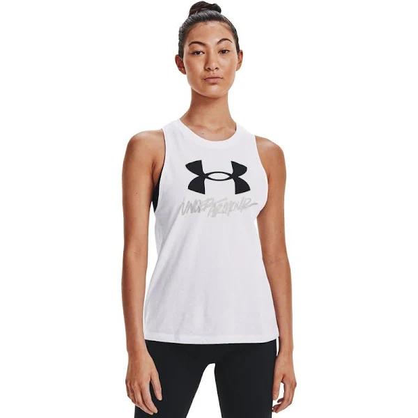 Under Armour Womens Graphic Muscle Tank White M @ Rebel Active