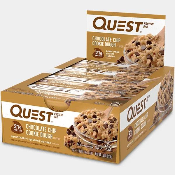 Quest Nutrition, Protein Bar, Chocolate Chip Cookie Dough, 12 Bars,