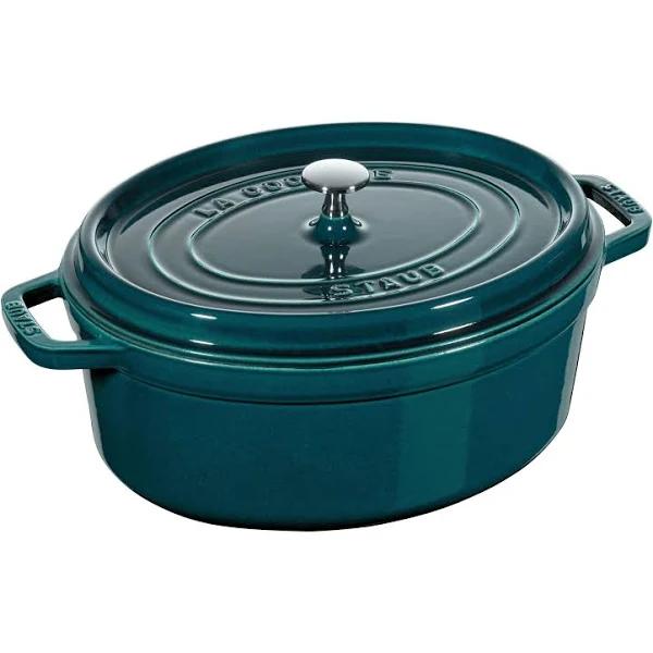 Staub Cast Iron Roaster/Cocotte, Oval 31 cm, 5.5 L, La Mer