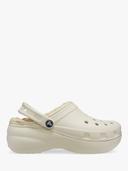 Crocs Women's Classic Platform Lined Clog; Bone, W9