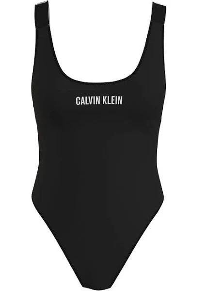 Calvin Klein Scoop Back One Piece Swimsuit, Size 16, Black