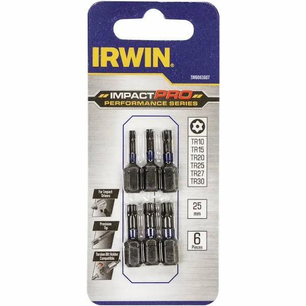 Irwin Impact Pro Performance 25mm TR10,15,20,25,27,30 - 6 Piece