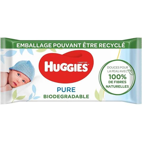 Huggies Baby Wipes Pure Biodegradable 56 Pieces