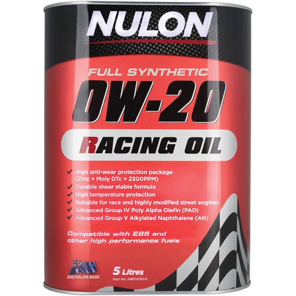 Nulon 0W20 Racing Oil 5L Full Synthetic NR0W20-5