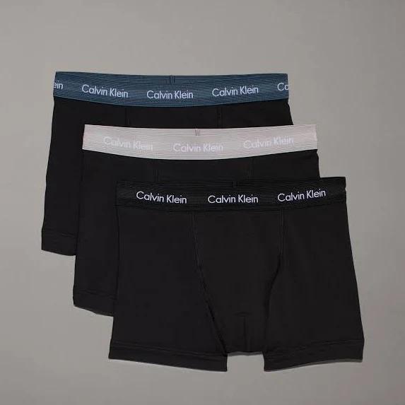 Cotton Stretch 3 Pack Trunks Black XL