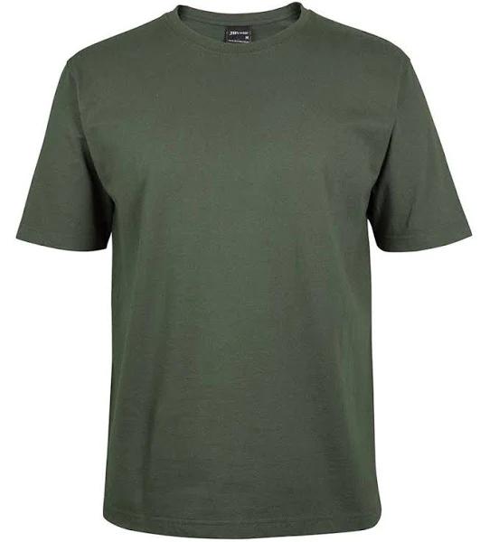 JBs Mens Plain Basic 100% Cotton Tshirt 1HT (Army, XXS)