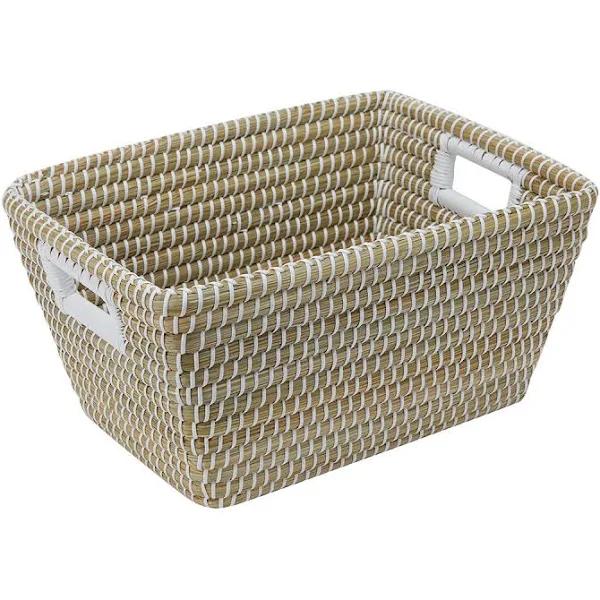 Kmart Rectangle Coil Basket in Natural and White