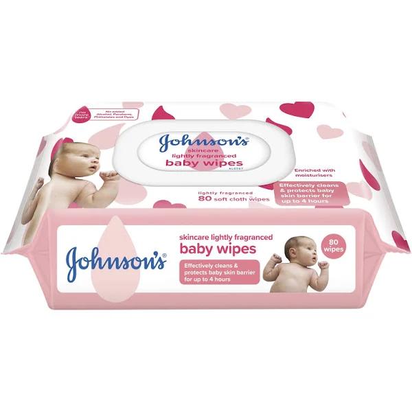 Johnson's Baby Skincare Lightly Fragranced Wipes 80 Pack