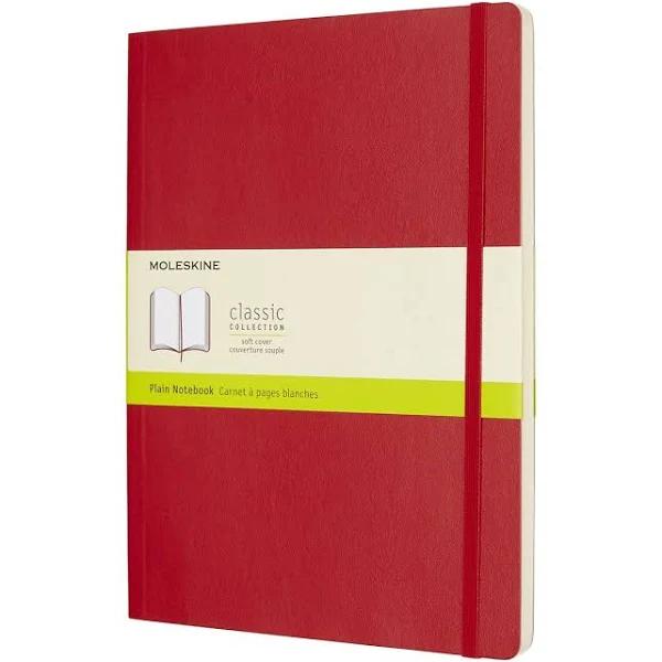 Moleskine Classic Extra Large Soft Cover Notebook Plain / Scarlet Red