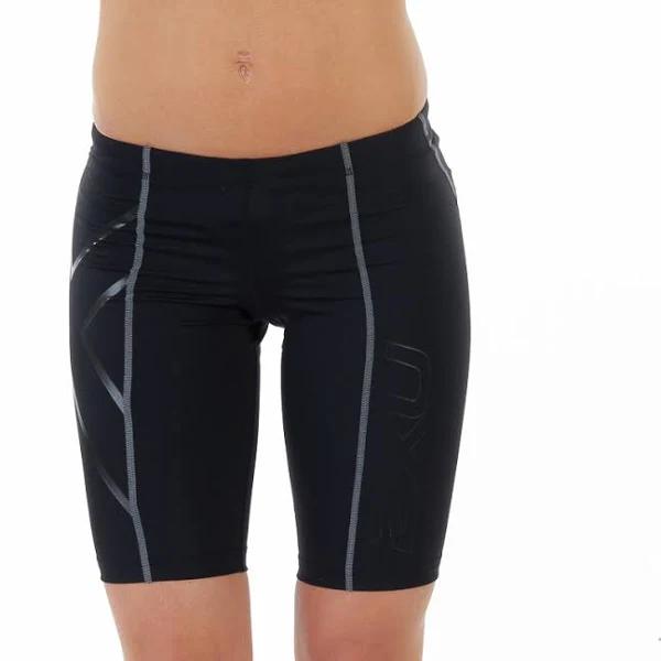 2XU Compression Shorts Black Silver Women - XS