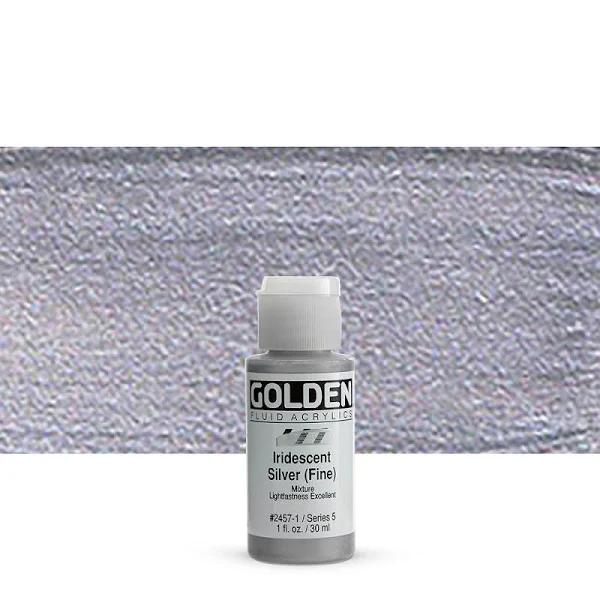 Golden Fluid Acrylic 30ml Iridescent Silver (Fine)