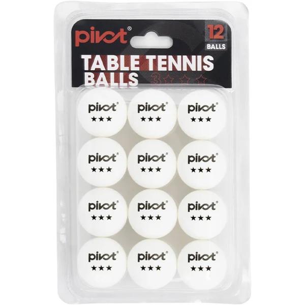 Pivot 3 Star Table Tennis Balls White 12pc