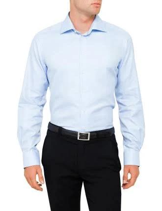 Eton Harrogate Twill Reg Shirt - Mens, Blue 43cm