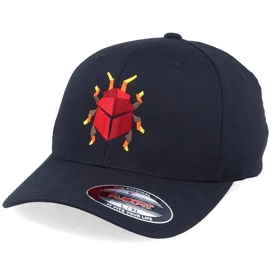 Origami - Black Flexfit Cap - Red Paper Bug Black Flexfit @ Hatstore