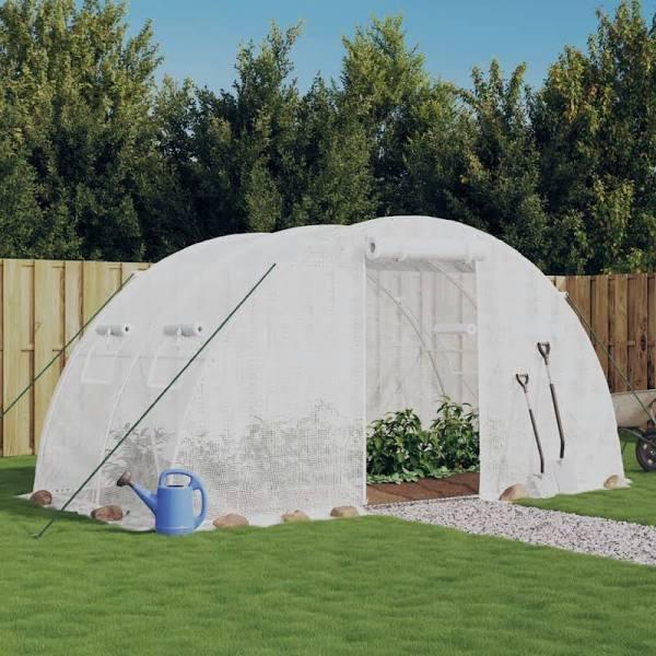 Greenhouse with Steel Frame White 8 m² 4x2x2 M vidaXL