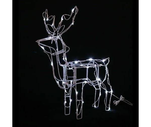 Stockholm Christmas Lights 50 LEDs 60cm Solar Stand Reindeer Motif Outdoor Garden Decoration