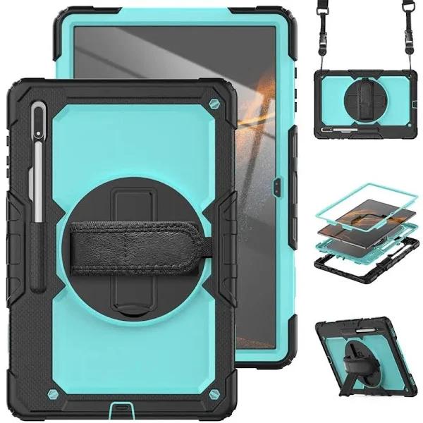 for Samsung Galaxy Tab S8 Ultra 14.6 Inch 360 Rotatable Hand Strap Kickstand Tablet Funda Cover for Tab S8 Ultra 14.6