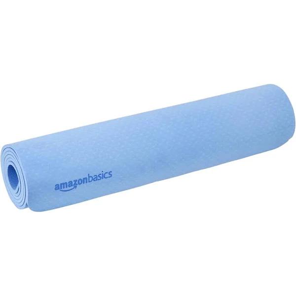 Amazon Basics TPE Yoga Mat Blue 1/4" TPE