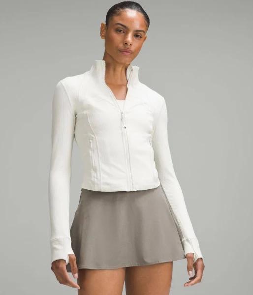 Women's Define Cropped Jacket Ribbed Nulu in Bone Size 18 | by lululemon