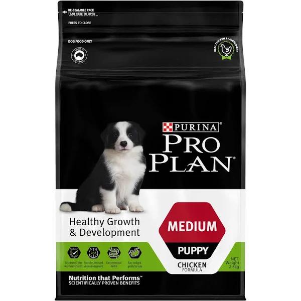 Pro Plan Puppy Medium Breed Healthy Growth Dry Dog Food Chicken 2.5kg