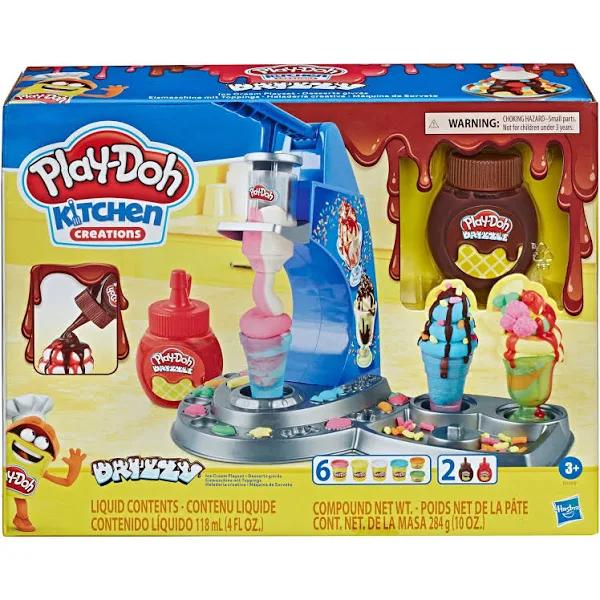 Play-Doh Kitchen Creations Drizzy Ice Cream Playset Featuring Drizzle Compound & 6 Non-toxic Colors