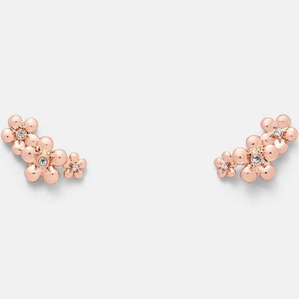 Mimco Fleur Stud Earrings Rose Gold | Brass/Glass