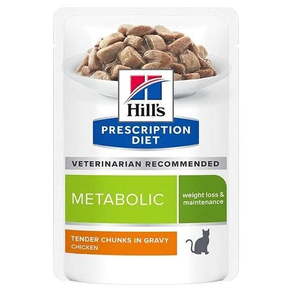 Hill's Prescription Diet Metabolic Wet Cat Food - 12x85g Pouches - Weight Management - Hills Vet