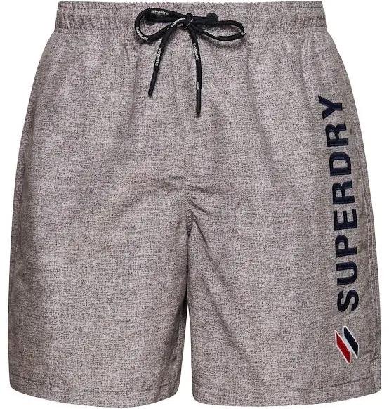 Superdry Code Applique 19" Swim Shorts Silver Grey Grit L