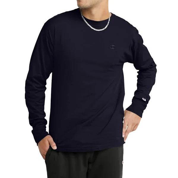 Champion t2978 Men Classic Jersey L/S Tee - Navy, 2XL