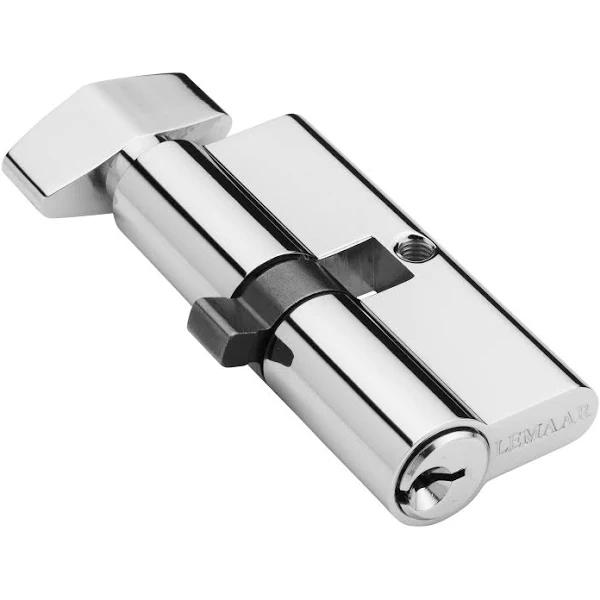 Lemaar 70mm Chrome Plate 6 Pin Single Euro Cylinder Lock