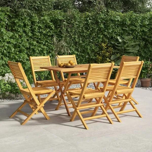 vidaXL Folding Garden Chairs 6 Pcs 47x62x90 cm Solid Wood Teak