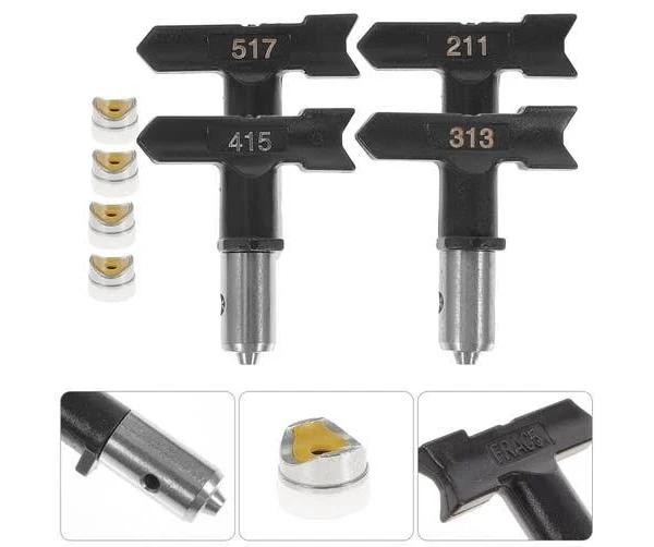 4 Pcs Spray Nozzle Paint Sprayers Home Interior Exterior Tips Airless Accessories Gun Can